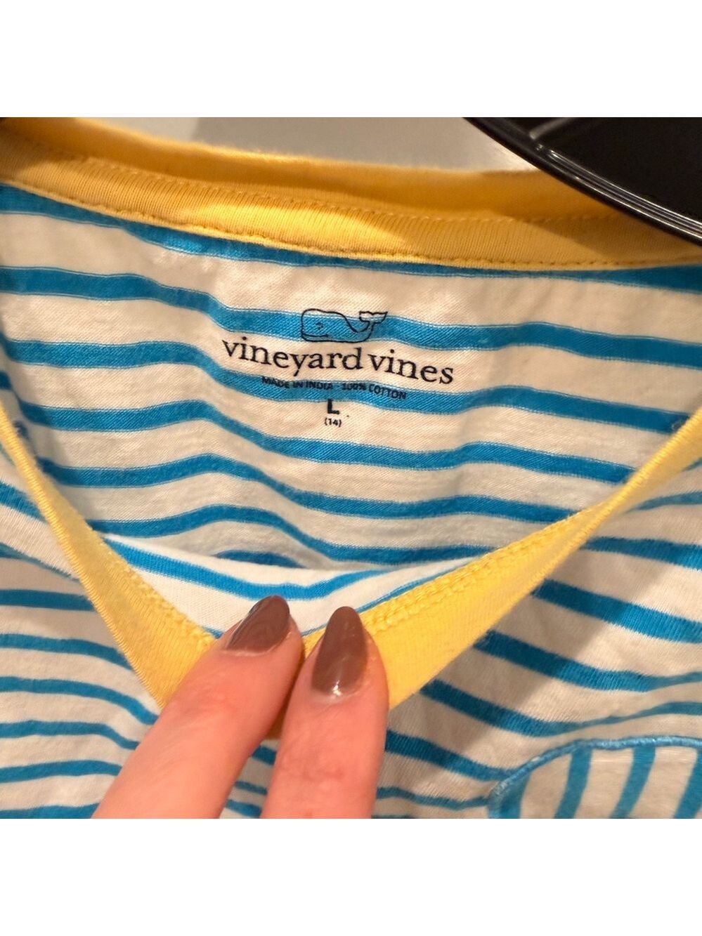 Vineyard Vines Kids Blue and White Striped Tee - Picture 3 of 3